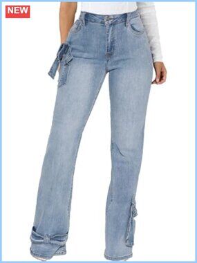 Women Baggy Ripped Jeans Destroyed Wide Leg Retro Denim Pants